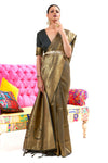 Pitch Black Kanjivaram Saree