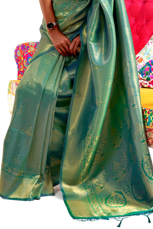 Jade Green Kanjivaram Saree