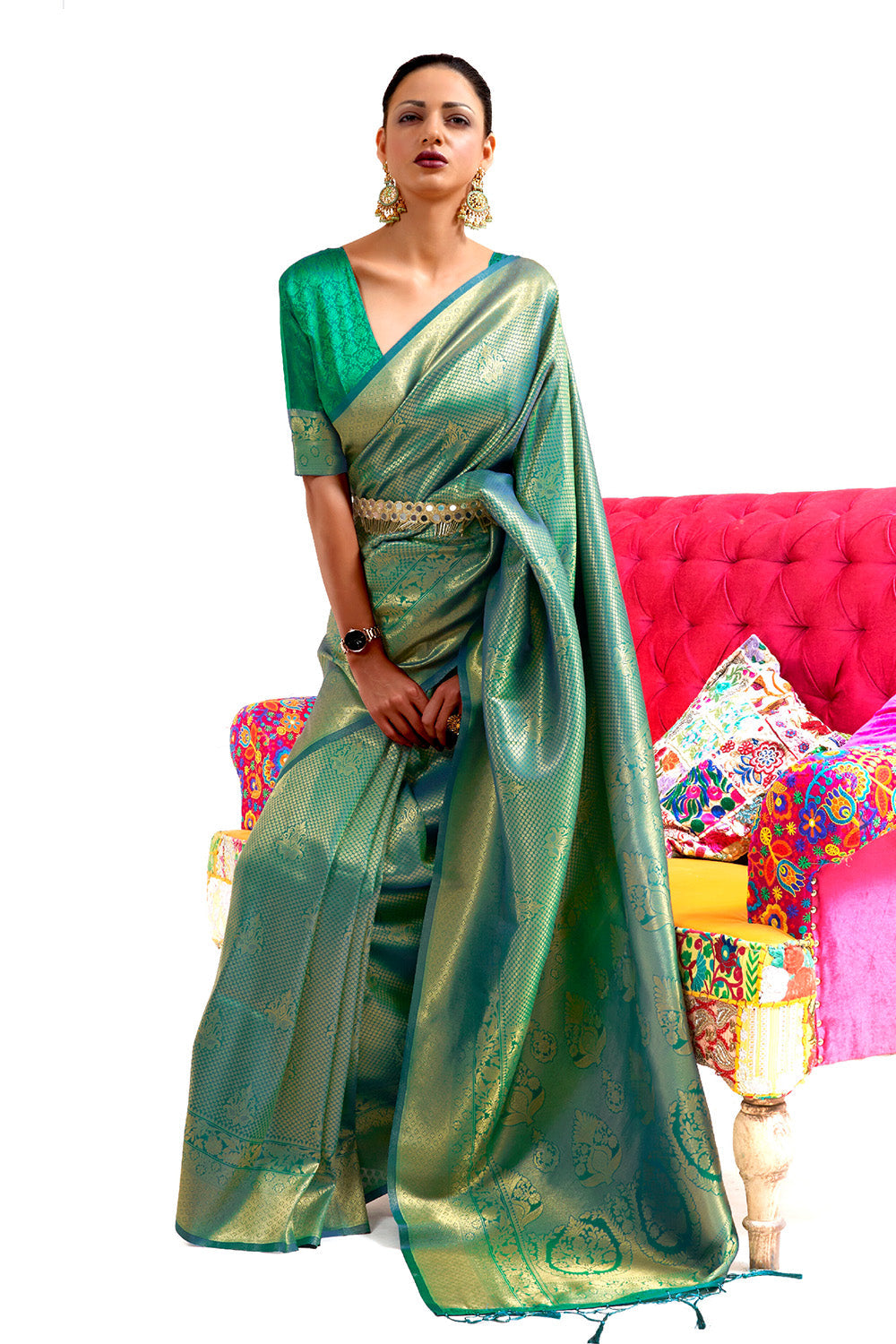 Jade Green Kanjivaram Saree