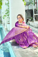 Munsell Purple Kanjivaram Saree