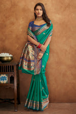 Munsell Green Banarasi Silk Saree