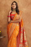 Amber Orange Banarasi Silk Saree