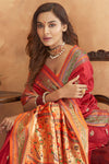 Ruby Red Banarasi Silk Saree