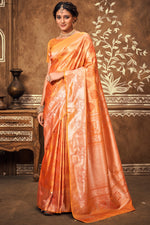 Royal Orange Banarasi Silk Saree