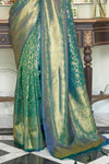 Pine Blue Kanjivaram Saree