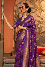 Plum Purple Kanjivaram Saree