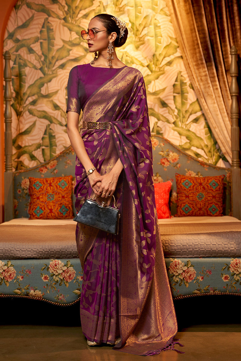 Mulberry Purple Kanjivaram Saree