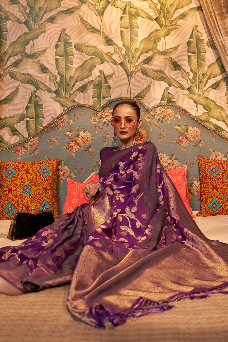 Mulberry Purple Kanjivaram Saree