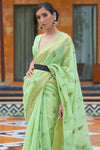 Jade Green Linen Saree
