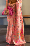 French Pink Georgette Saree