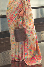 Parchment Off White Georgette Saree