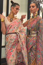Parchment Off White Georgette Saree