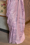 Lavender Pink Kashmiri Cotton Saree