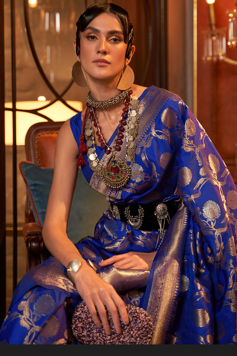 Azure Blue Kanjivaram Saree