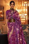 Mionight Purple Kanjivaram Saree