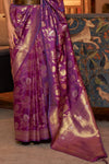 Mionight Purple Kanjivaram Saree