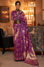 Mionight Purple Kanjivaram Saree