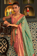 Mint Green Kanjivaram Silk Saree