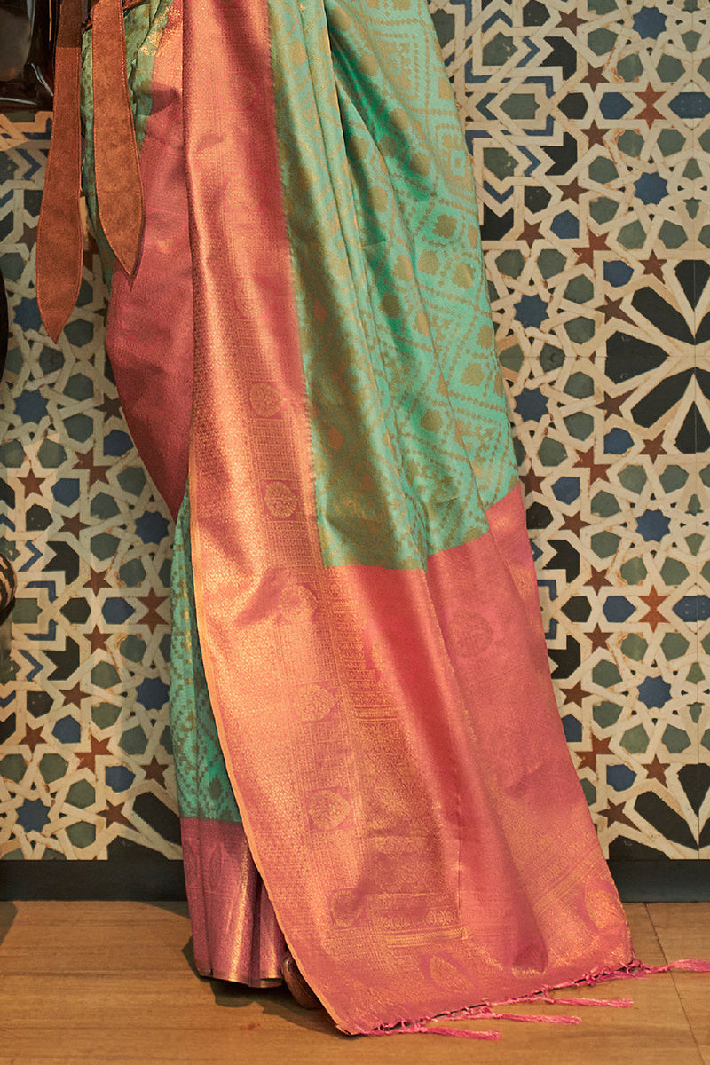 Mint Green Kanjivaram Silk Saree