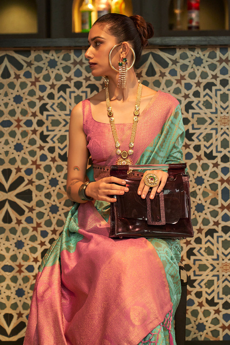 Mint Green Kanjivaram Silk Saree