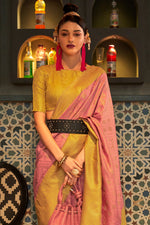 Brick Pink Kanjivaram Saree