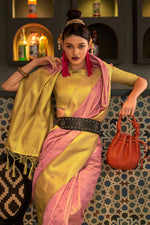 Brick Pink Kanjivaram Saree