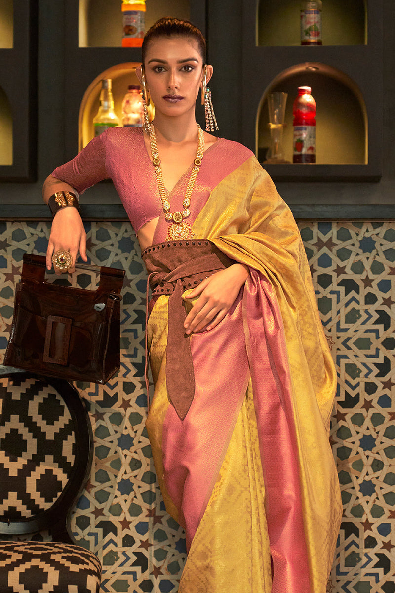 Butterscotch Yellow Kanjivaram Saree