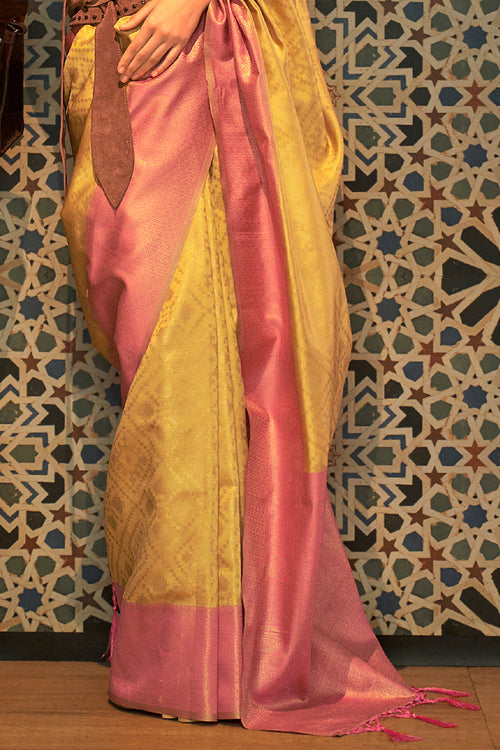 Butterscotch Yellow Kanjivaram Saree