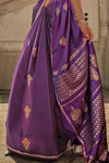 Sparkling Violet Banarasi Satin Saree