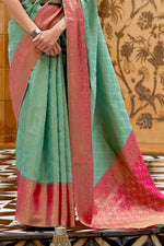 Alice Blue Kanjivaram Saree