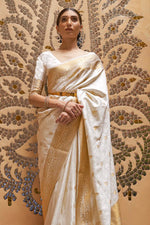 Frost White Kanjivaram Saree