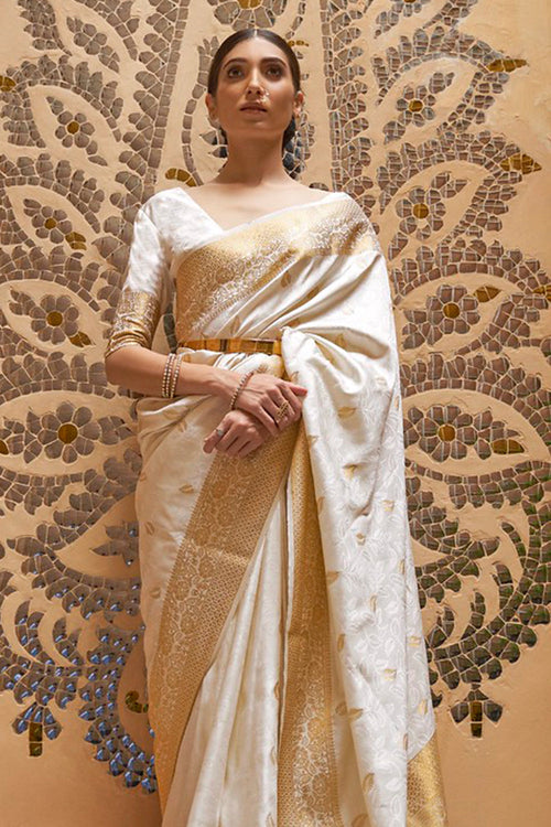 Frost White Kanjivaram Saree