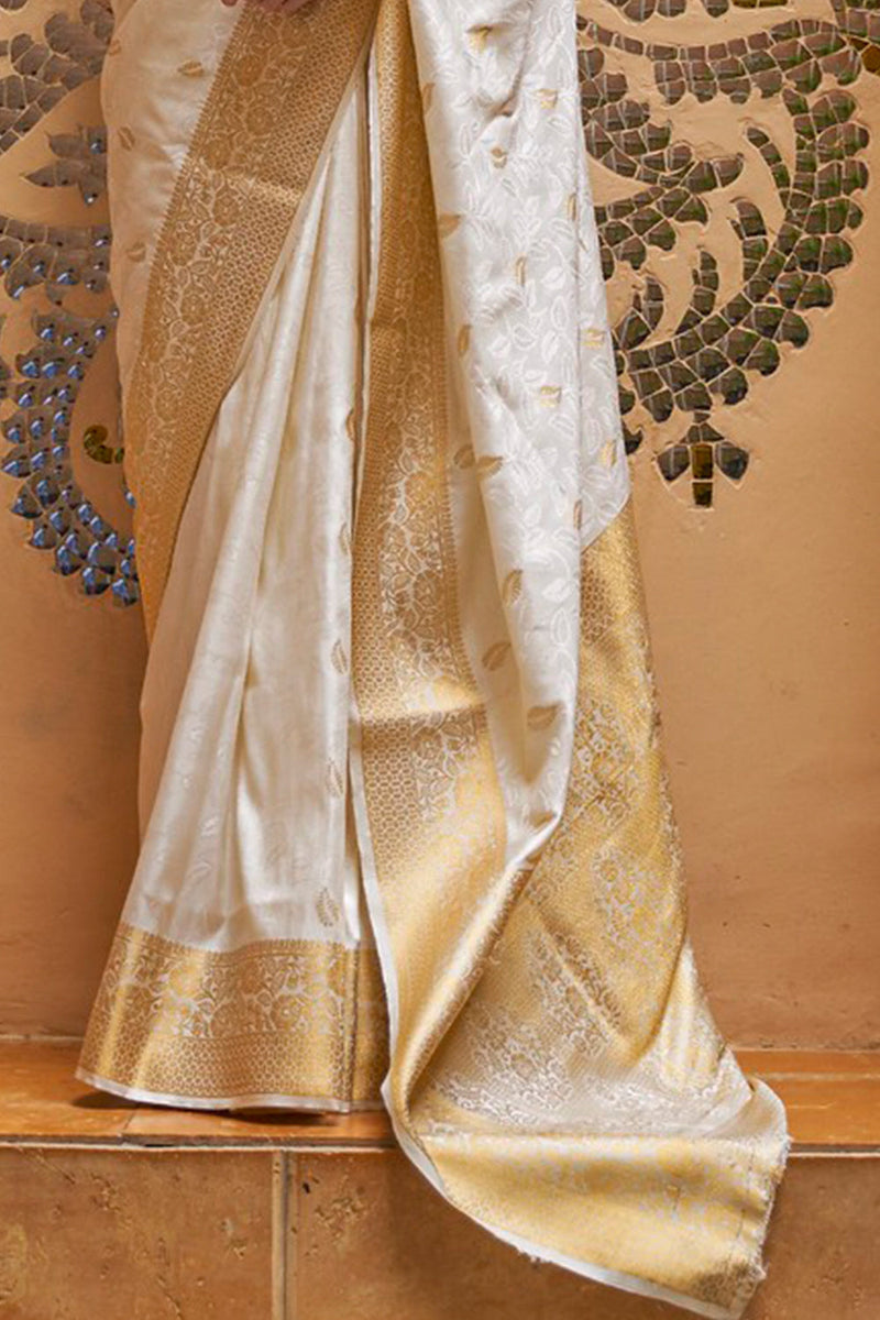 Frost White Kanjivaram Saree