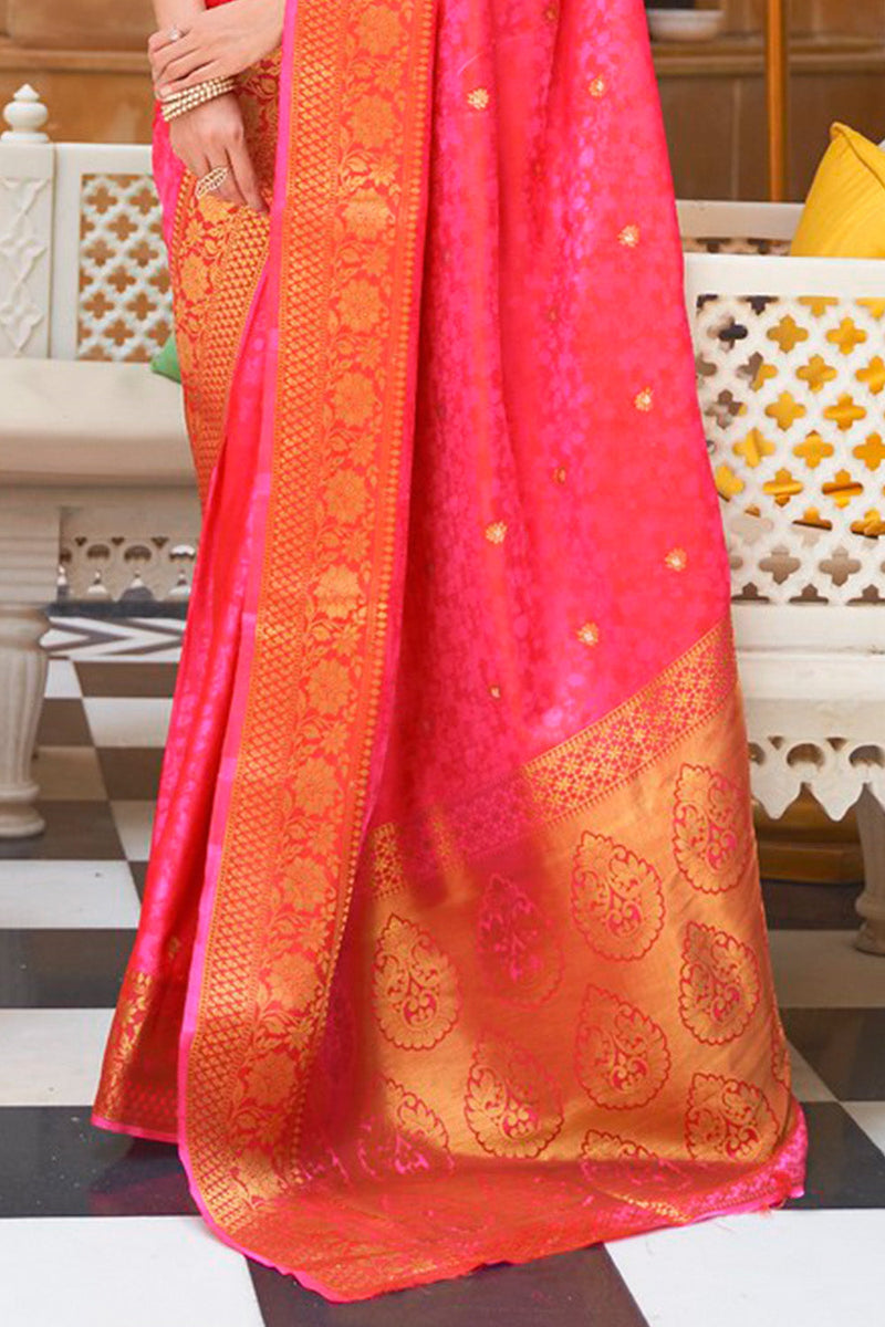 Barbie Pink Kanjivaram Saree