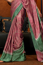 Dusty Pink Satin Silk Saree