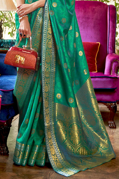 Tiffany Blue Kanjivaram Saree