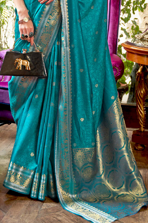 Electric Blue Kanjivaram Saree
