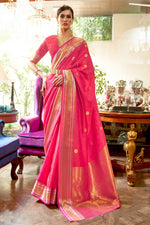 Bright Pink Kanjivaram Saree