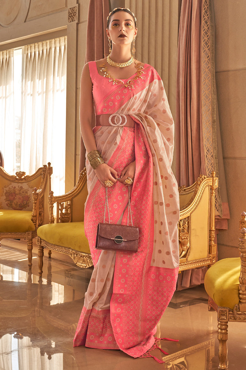 Bright Pink Banarasi Saree