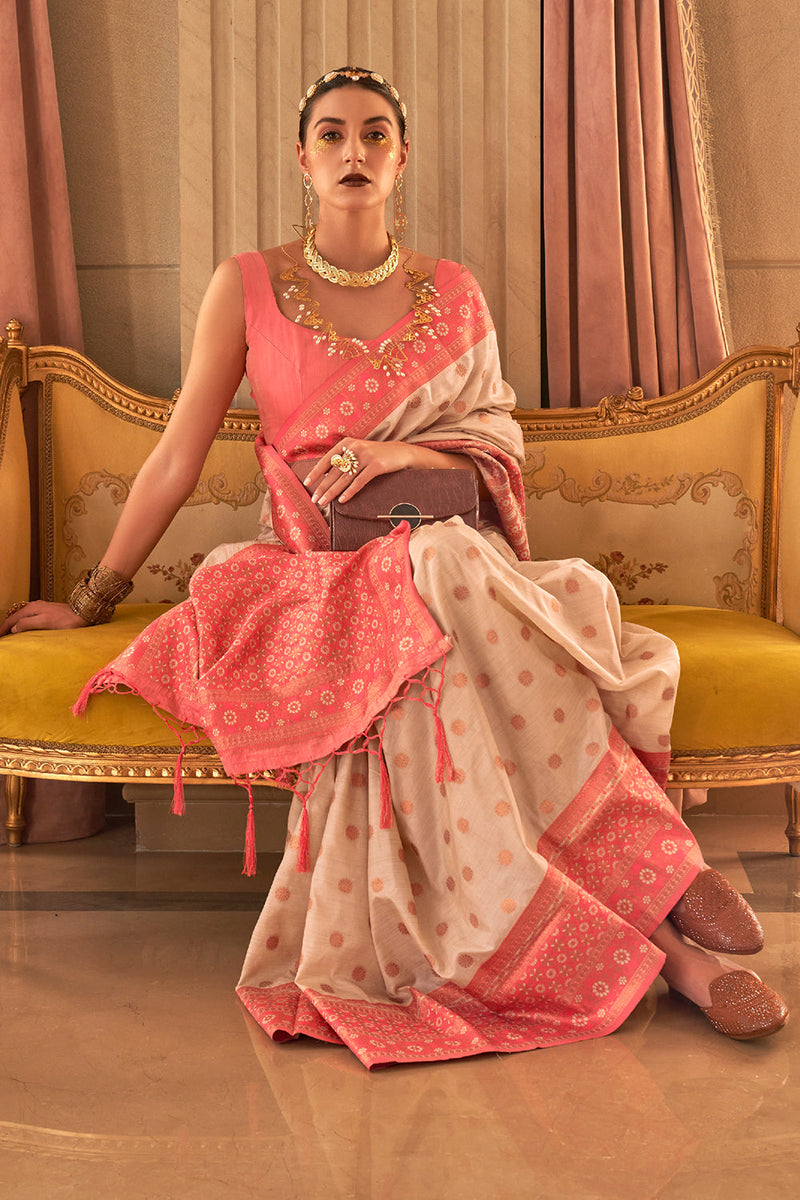 Bright Pink Banarasi Saree