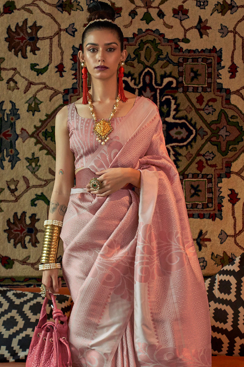 Thulian Pink Kanjivaram Silk saree