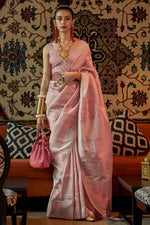 Thulian Pink Kanjivaram Silk saree