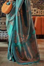 Sapphire Blue Kanjivaram Silk saree