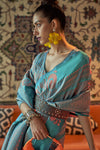 Sapphire Blue Kanjivaram Silk saree
