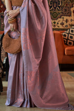 Pale Purple Kanjivaram Silk saree
