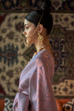 Pale Purple Kanjivaram Silk saree