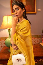 Honey Yellow Kanjivaram Saree