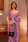 Lilac Purple Kanjivaram Saree