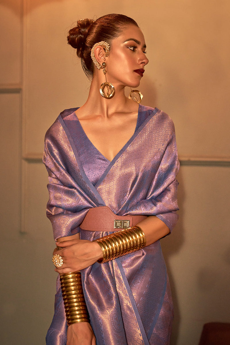 Pastel Purple Kanjivaram Silk saree