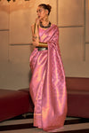 Brick Pink Kanjivaram Silk saree